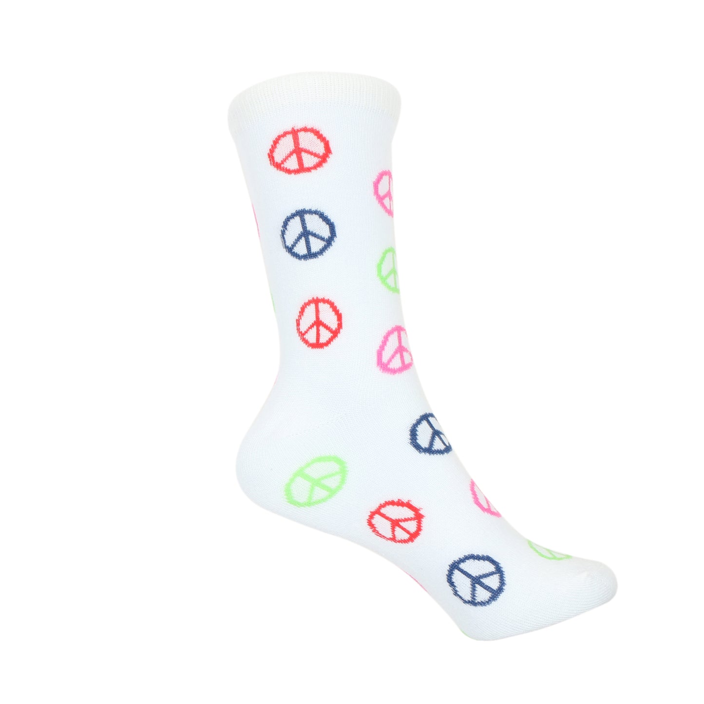 12 Pairs Women’s Lightweight Peace Sign Patterned Cotton Crew Caual Cute Socks
