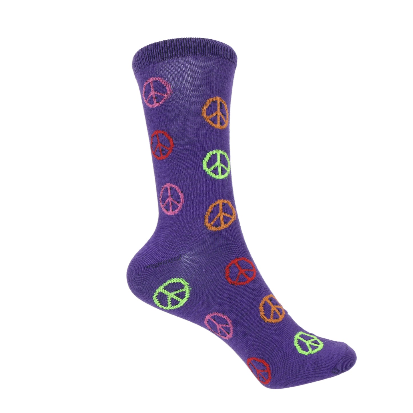 12 Pairs Women’s Lightweight Peace Sign Patterned Cotton Crew Caual Cute Socks