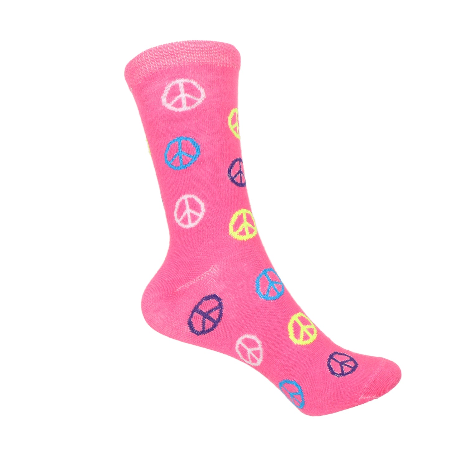 12 Pairs Women’s Lightweight Peace Sign Patterned Cotton Crew Caual Cute Socks