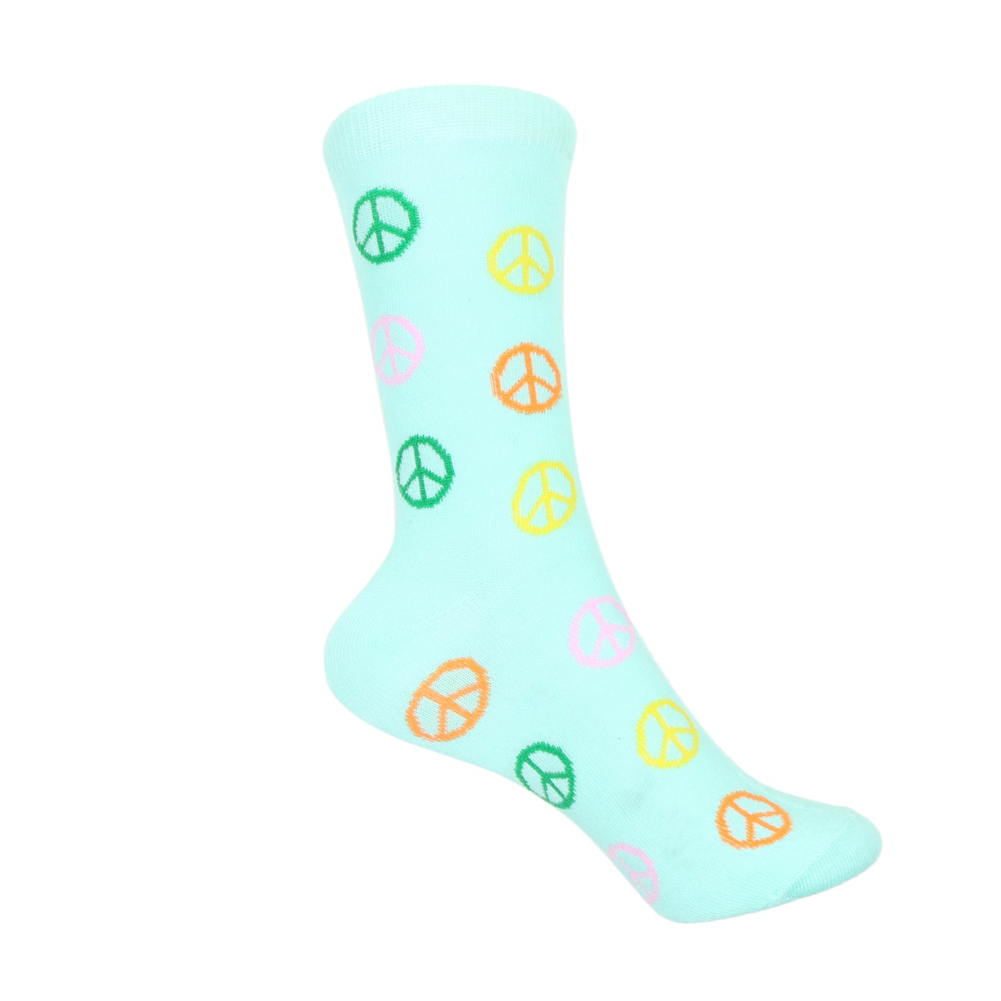 12 Pairs Women’s Lightweight Peace Sign Patterned Cotton Crew Caual Cute Socks