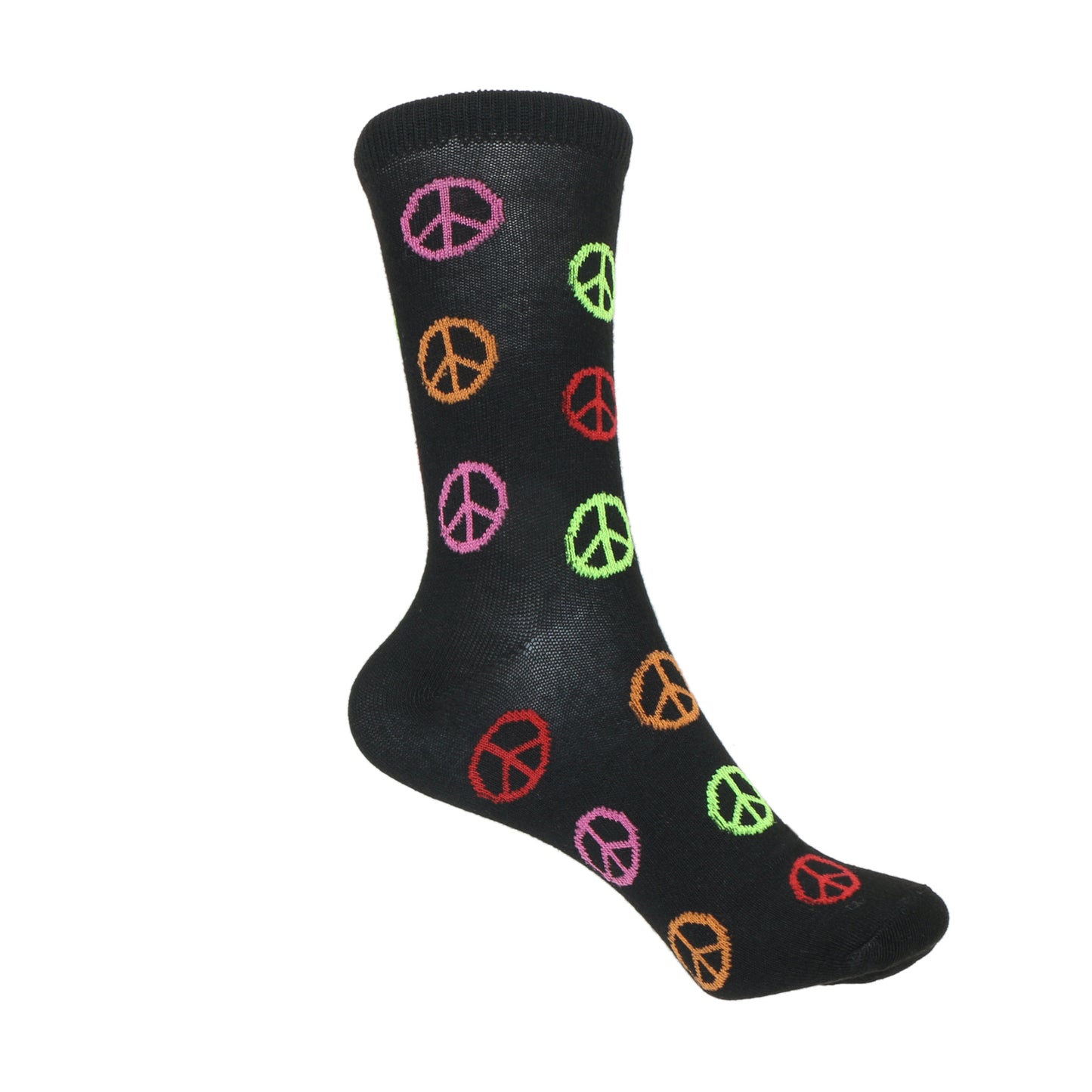 12 Pairs Women’s Lightweight Peace Sign Patterned Cotton Crew Caual Cute Socks