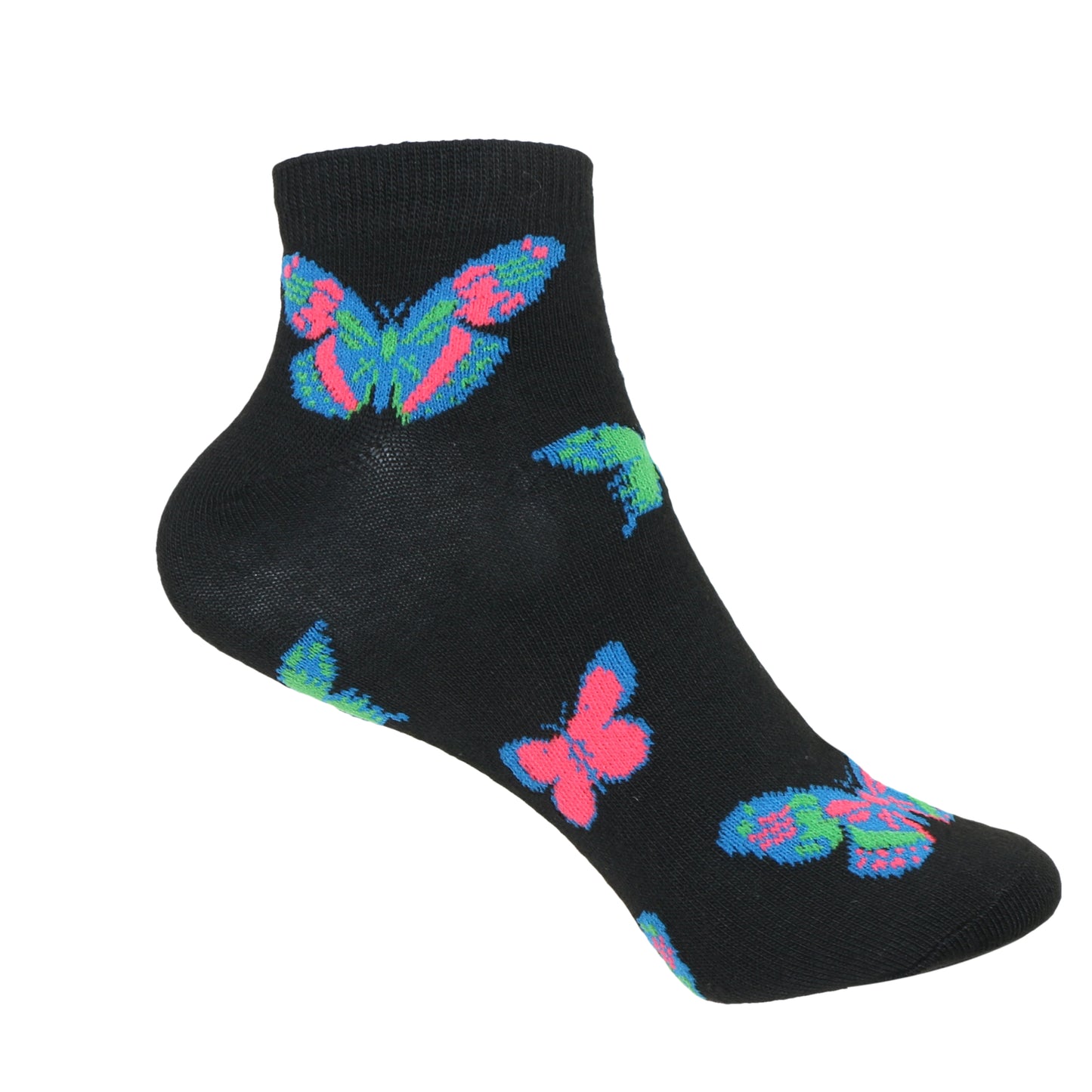 12 Pairs Women’s Lightweight Butterfly Cotton Ankle Mid Quarter Mini Crew Caual Socks
