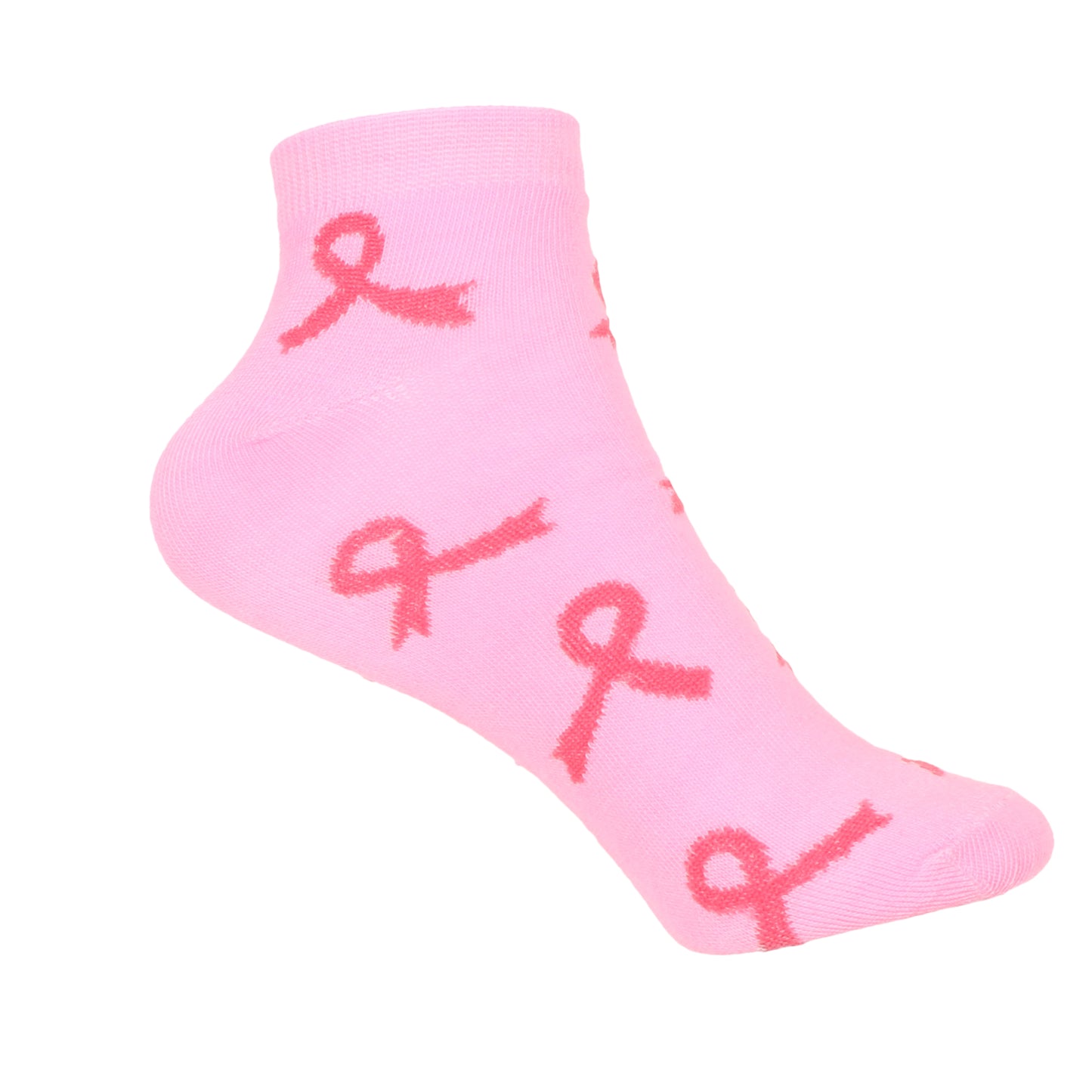 12 Pairs Women’s Lightweight Pink Ribbon Cotton Ankle Mid Quarter Mini Crew Breast Cancer Caual Socks