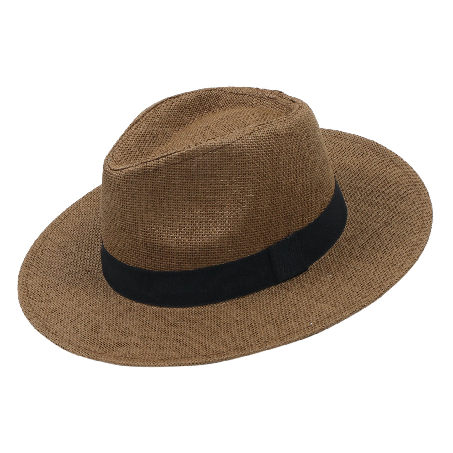 Women Men Panama Sun Hats Wide Brim Fedora Straw Beach Hat UV UPF Protection