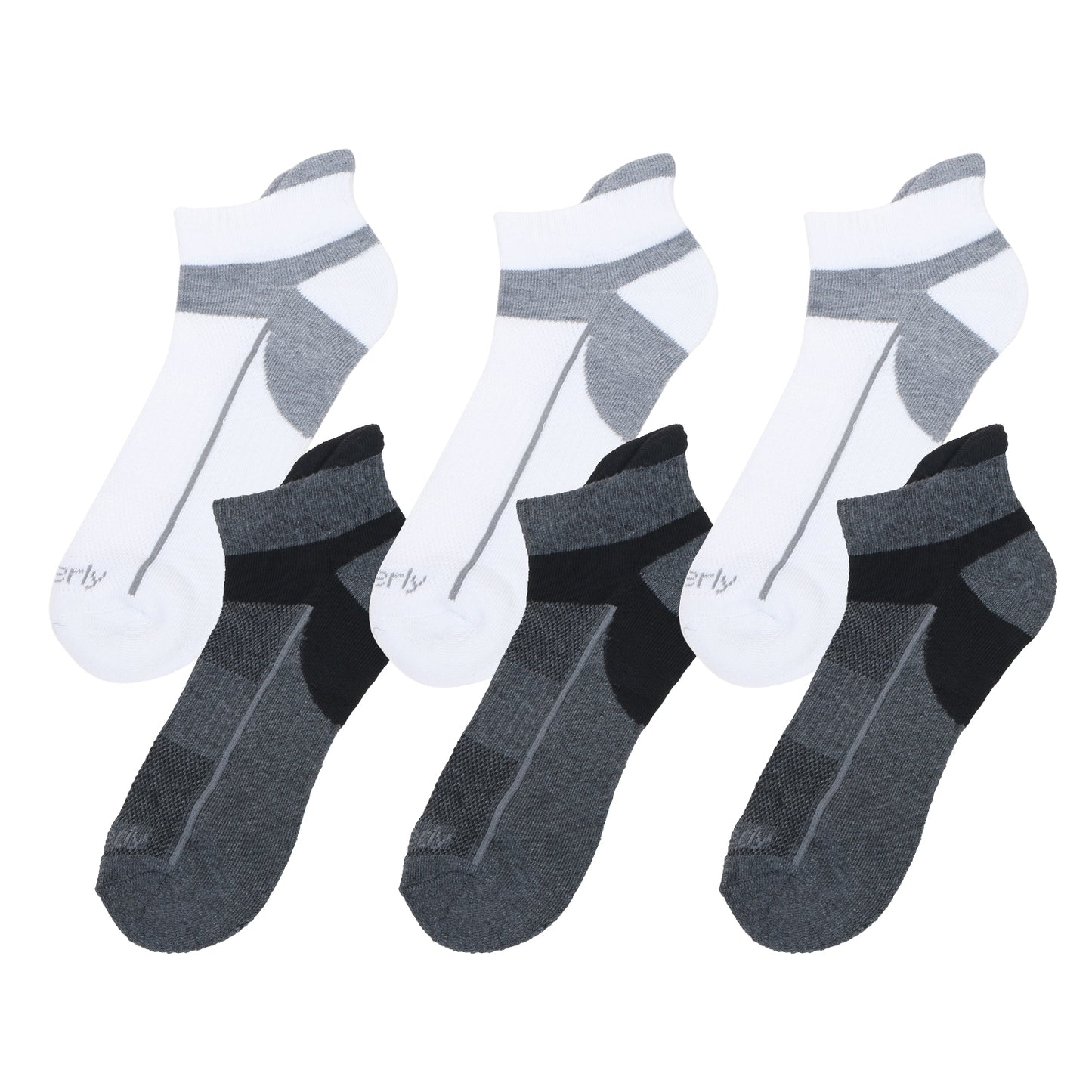 Men Women 6 Pairs Ankle Athletic Socks Low Cut Sports Cushioned Cotton Socks