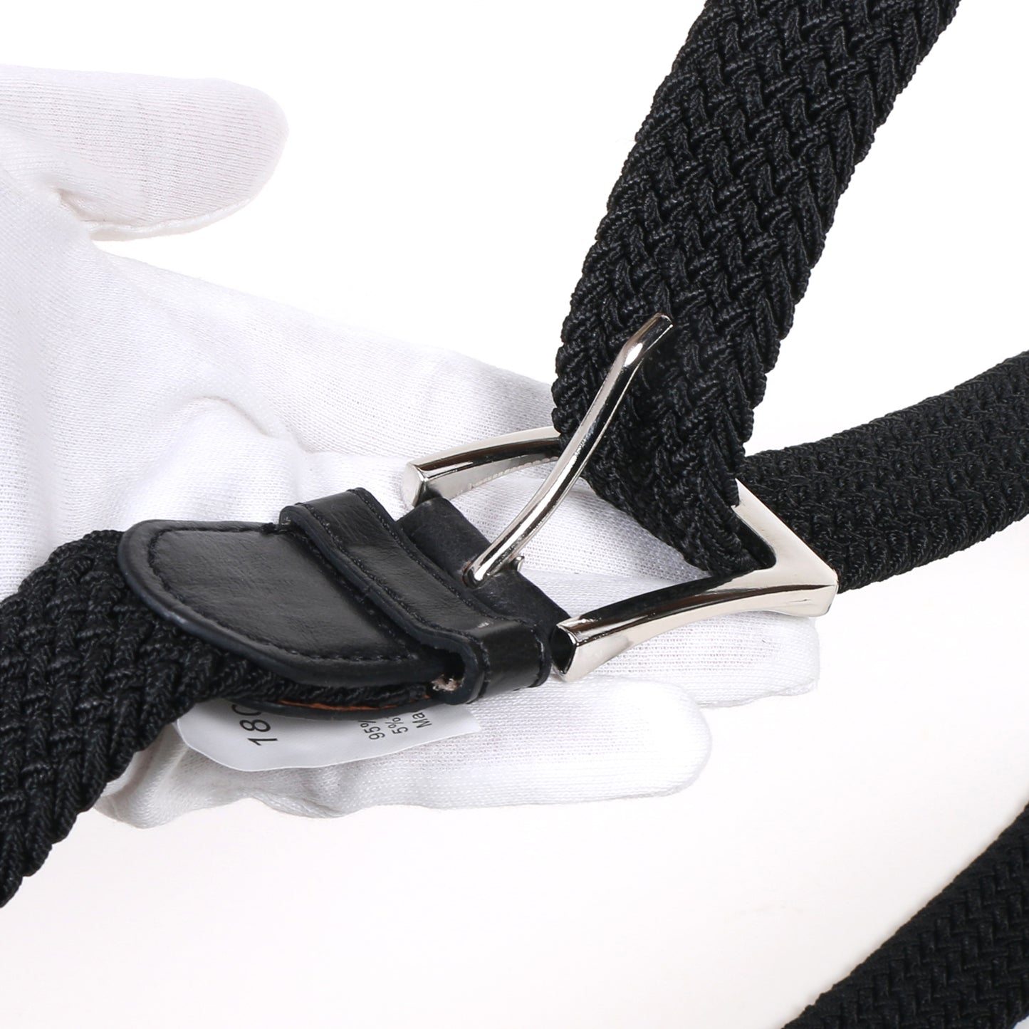 Men's Stretch Braided Belt – Elastic Woven Web Belt with Faux Leather Tip for Casual