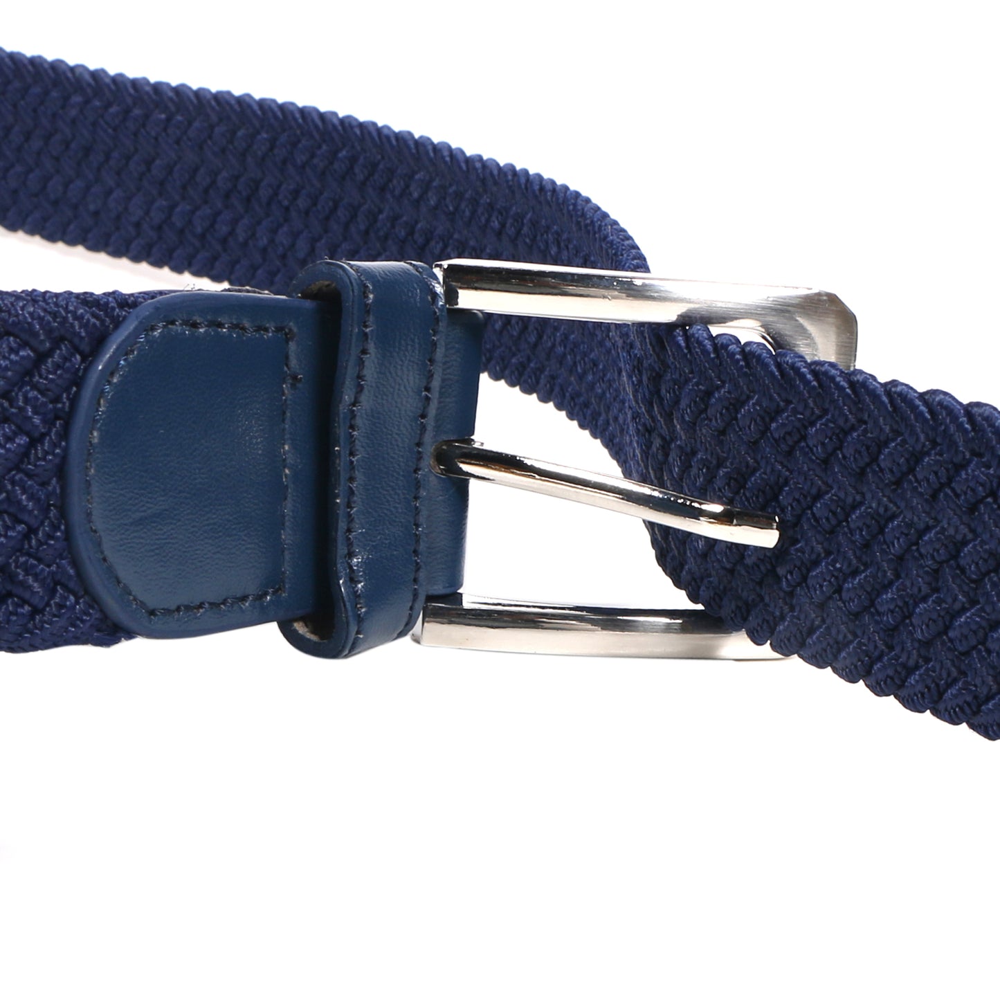 Men's Stretch Braided Belt – Elastic Woven Web Belt with Faux Leather Tip for Casual