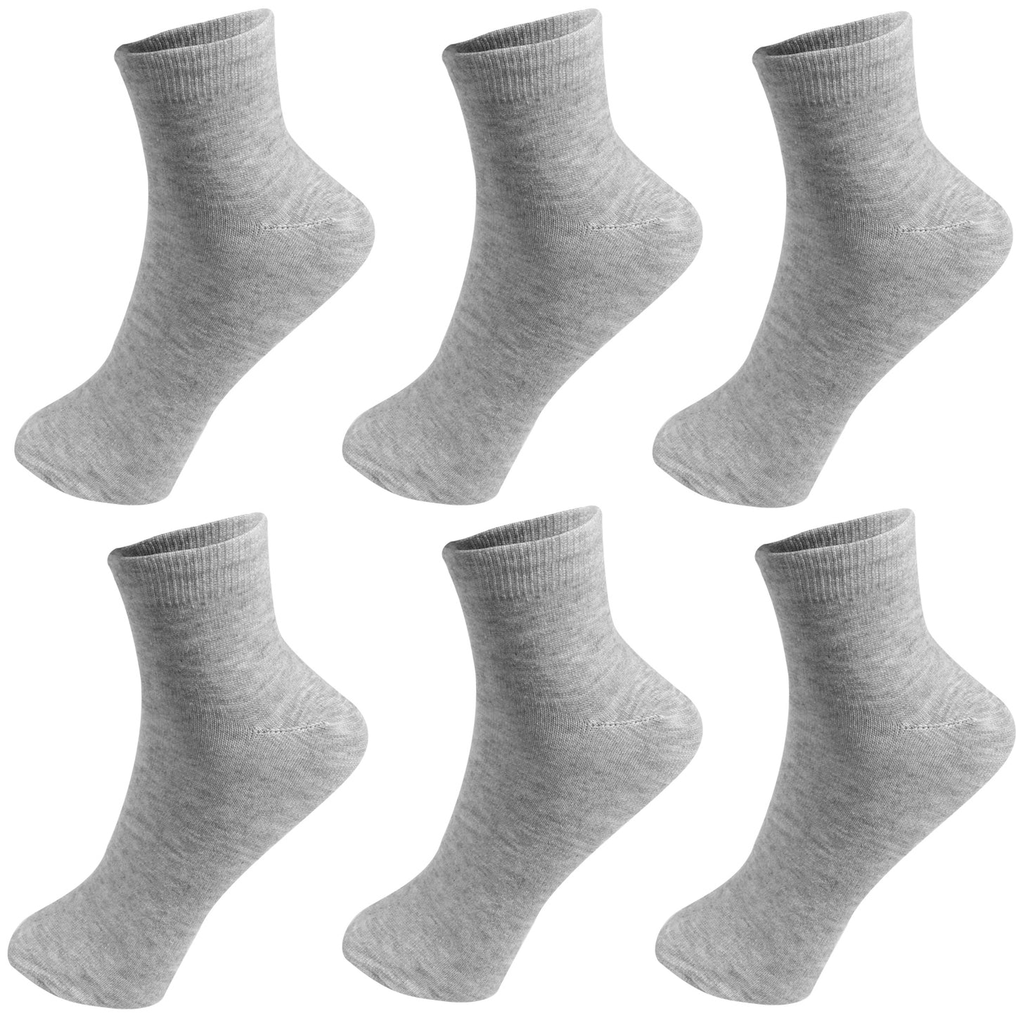 Men Women 6 Pairs Thin Cotton Mid Quarter Ankle Mini Crew Summer Socks Casual