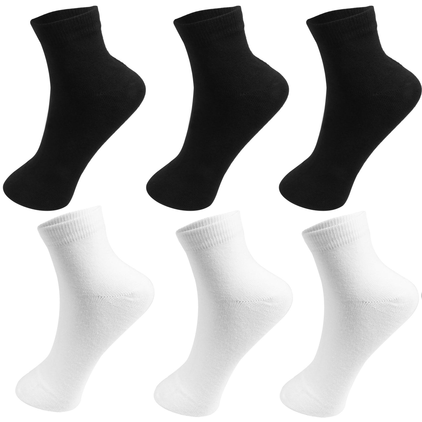 Men Women 6 Pairs Thin Cotton Mid Quarter Ankle Mini Crew Summer Socks Casual