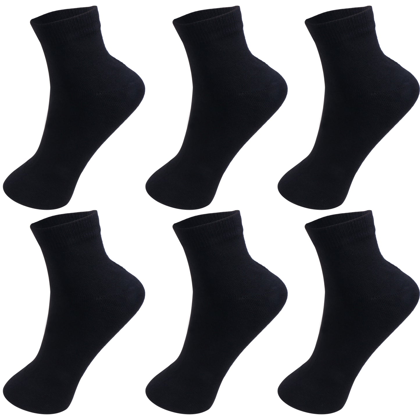 Men Women 6 Pairs Thin Cotton Mid Quarter Ankle Mini Crew Summer Socks Casual