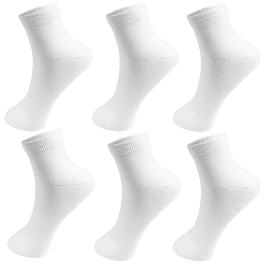 Men Women 6 Pairs Thin Cotton Mid Quarter Ankle Mini Crew Summer Socks Casual