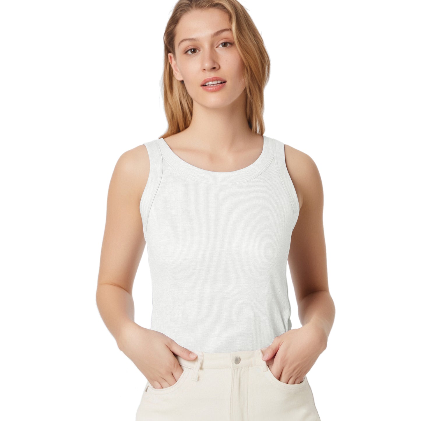 Women’s Ribbed Sleeveless Tank Top - Lightweight Summer Essential