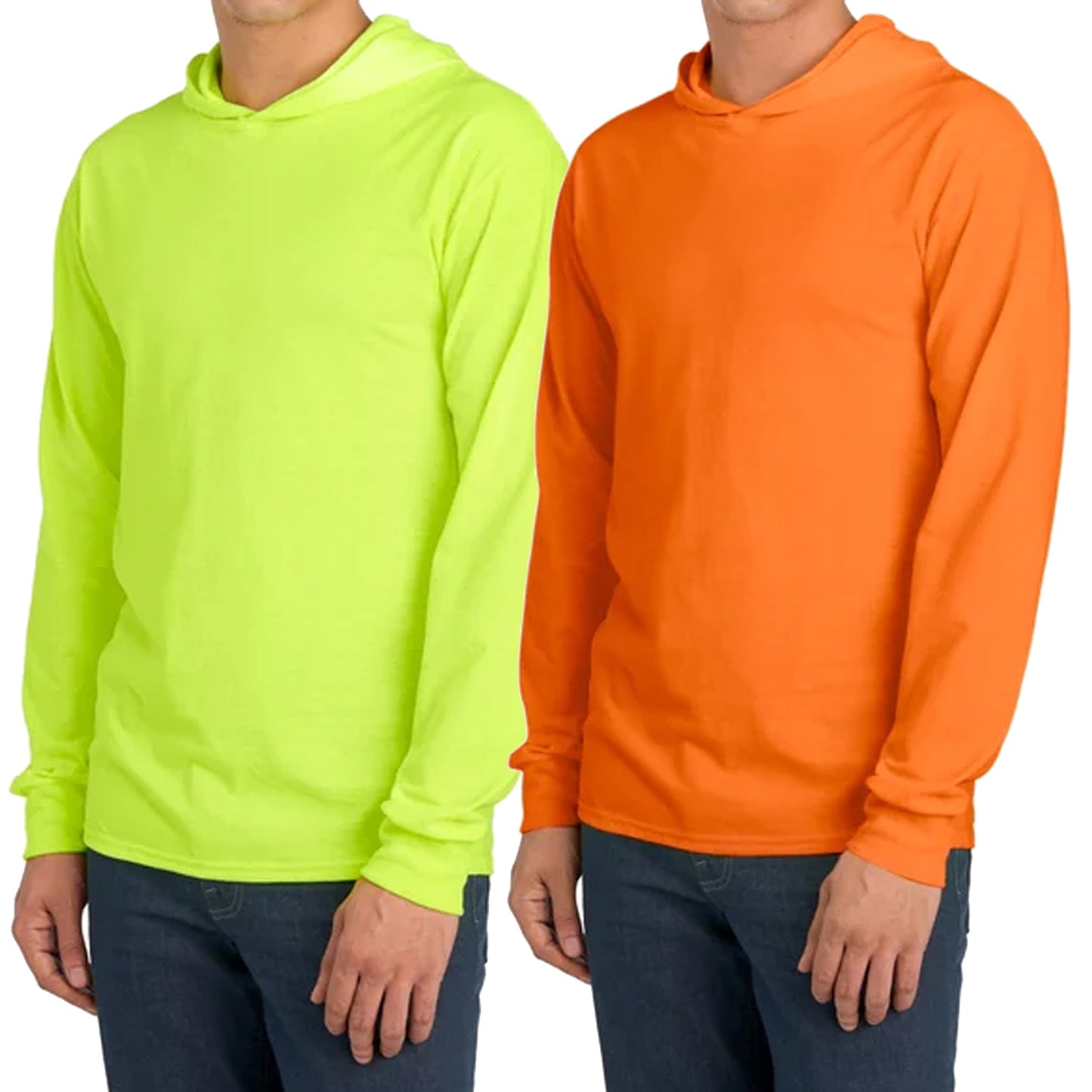 Men’s Hi-Vis Hoodie Shirt - Long Sleeves for Safety and Comfort